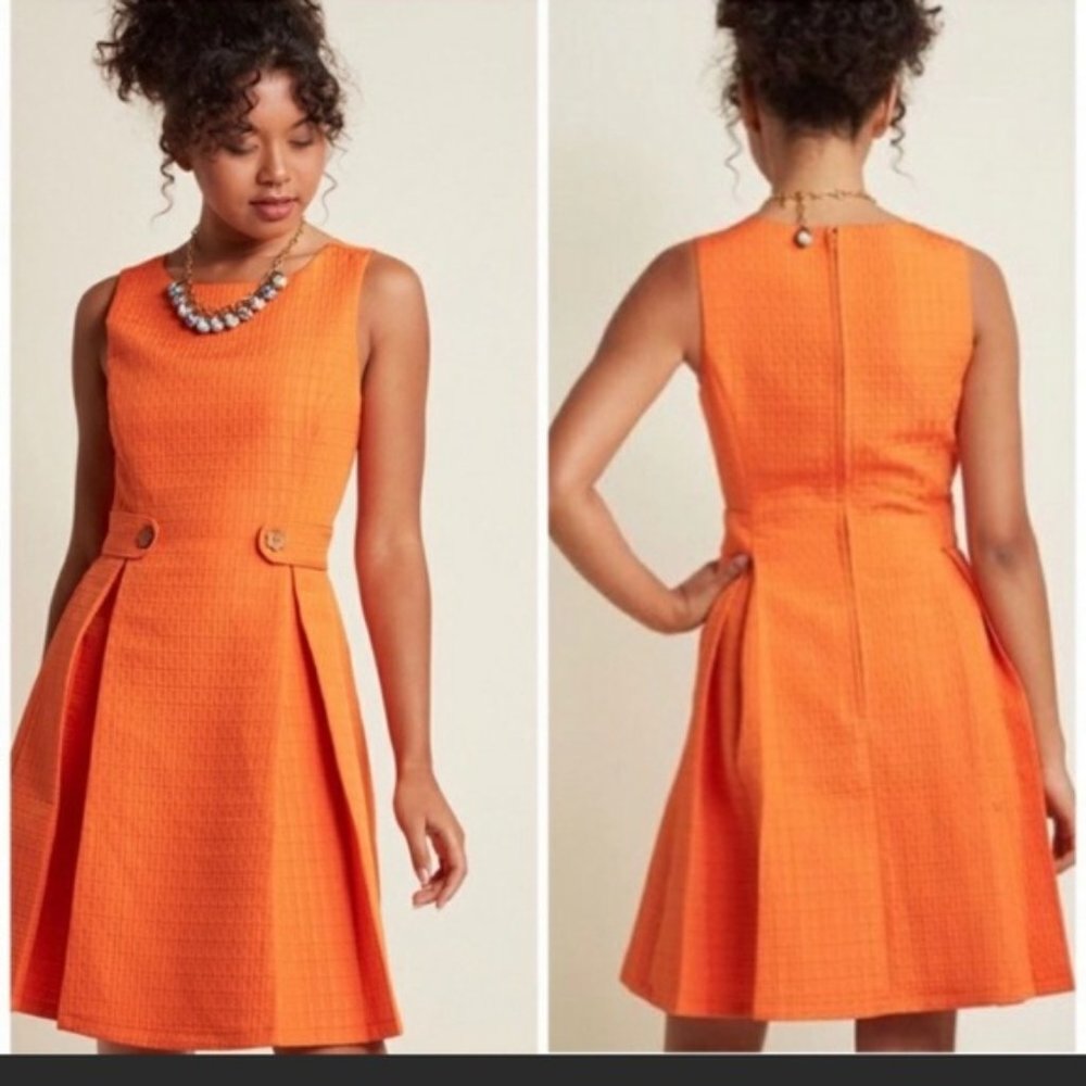 Modcloth So Sixties A-Line Dress in Clementine